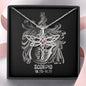 Scorpio Zodiac 10.23 - 11.21 Dragonfly Power and Wisdom Pendant Cable Chain Necklace with Luxury Mahogany Box w/LED