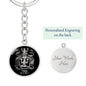 Virgo Zodiac 08.23 - 09.22 Engravable Circle Pendant Keychain