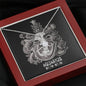 Zodiac Sign Cards Alluring Ribbon Drop Pendant Cable Chain Necklace with Luxury Mahogany Box w/LED