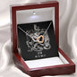Leo Zodiac 07.23 - 08.22 Never Ending Love Interlocking Hearts Pendant Cable Chain Necklace with Luxury Mahogany Box w/LED