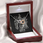 Scorpio Zodiac 10.23 - 11.21 Interlocking Double Hearts Pendant Cable Chain Necklace with Luxury Mahogany Box w/LED