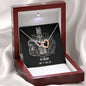 Gemini Zodiac 05.21 - 06.20 Never Ending Love Interlocking Hearts Pendant Cable Chain Necklace with Luxury Mahogany Box w/LED