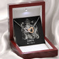 Cancer Zodiac 06.21 - 07.22 Never Ending Love Interlocking Hearts Cable Chain Necklace with Luxury Mahogany Box w/LED