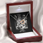 Libra Zodiac 09.23 - 10.22 Endless Love Interlocking Double Hearts Cable Chain Necklace with Luxury Mahogany Box w/LED