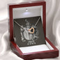Pisces Zodiac 02.19 - 03.20 Neverending Love Interlocking Hearts Cable Chain Necklace with Luxury Mahogany Box w/LED