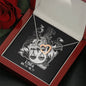 Libra Zodiac 09.23 - 10.22 Endless Love Interlocking Double Hearts Cable Chain Necklace with Luxury Mahogany Box w/LED