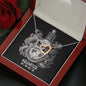 Aquarius Zodiac 01.20 - 02.18 Interlocking Double Heart Pendant Cable Chain Necklace with Luxury Mahogany Box w/LED