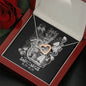 Sagittarius Zodiac 11.22 - 12.22 Never Ending Love Interlocking Hearts Cable Chain Necklace with Luxury Mahogany Box w/LED