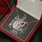 Pisces Zodiac 02.19 - 03.20 Neverending Love Interlocking Hearts Cable Chain Necklace with Luxury Mahogany Box w/LED