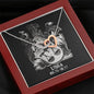Libra Zodiac 09.23 - 10.22 Endless Love Interlocking Double Hearts Cable Chain Necklace with Luxury Mahogany Box w/LED