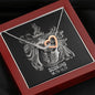 Scorpio Zodiac 10.23 - 11.21 Interlocking Double Hearts Pendant Cable Chain Necklace with Luxury Mahogany Box w/LED