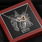 Scorpio Zodiac 10.23 - 11.21 Interlocking Double Hearts Pendant Cable Chain Necklace with Luxury Mahogany Box w/LED