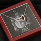 Pisces Zodiac 02.19 - 03.20 Neverending Love Interlocking Hearts Cable Chain Necklace with Luxury Mahogany Box w/LED