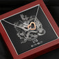 Leo Zodiac 07.23 - 08.22 Never Ending Love Interlocking Hearts Pendant Cable Chain Necklace with Luxury Mahogany Box w/LED