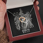 Scorpio Zodiac 10.23 - 11.21 Interlocking Double Hearts Pendant Cable Chain Necklace with Luxury Mahogany Box w/LED