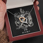 Leo Zodiac 07.23 - 08.22 Never Ending Love Interlocking Hearts Pendant Cable Chain Necklace with Luxury Mahogany Box w/LED