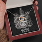 Aquarius Zodiac 01.20 - 02.18 Interlocking Double Heart Pendant Cable Chain Necklace with Luxury Mahogany Box w/LED
