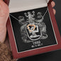 Virgo Zodiac 08.23 - 09.22 Interlocking Hearts Never Ending Love Pendant Cable Chain Necklace with Luxury Mahogany Box w/LED