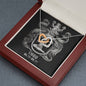 Virgo Zodiac 08.23 - 09.22 Interlocking Hearts Never Ending Love Pendant Cable Chain Necklace with Luxury Mahogany Box w/LED