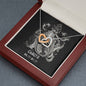 Cancer Zodiac 06.21 - 07.22 Never Ending Love Interlocking Hearts Cable Chain Necklace with Luxury Mahogany Box w/LED