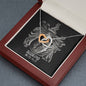 Scorpio Zodiac 10.23 - 11.21 Interlocking Double Hearts Pendant Cable Chain Necklace with Luxury Mahogany Box w/LED