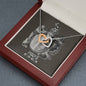 Pisces Zodiac 02.19 - 03.20 Neverending Love Interlocking Hearts Cable Chain Necklace with Luxury Mahogany Box w/LED