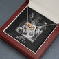 Libra Zodiac 09.23 - 10.22 Endless Love Interlocking Double Hearts Cable Chain Necklace with Luxury Mahogany Box w/LED