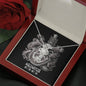 Aquarius Zodiac 01.20 - 02.18 Unbreakable Bond Love Knot Pendant Cable Chain Necklace with Luxury Mahogany Box w/LED