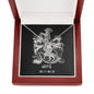 Aries Zodiac 03.21 - 04.19 Unbreakable Bond Love Knot Pendant Cable Chain Necklace with Luxury Mahogany Box w/LED