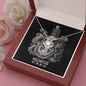 Aquarius Zodiac 01.20 - 02.18 Unbreakable Bond Love Knot Pendant Cable Chain Necklace with Luxury Mahogany Box w/LED