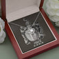 Pisces Zodiac 02.19 - 03.20 Unbreakable Bond Love Knot Cable Chain Necklace with Luxury Mahogany Box w/LED