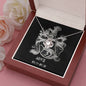 Aries Zodiac 03.21 - 04.19 Unbreakable Bond Love Knot Pendant Cable Chain Necklace with Luxury Mahogany Box w/LED