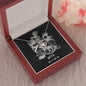Aries Zodiac 03.21 - 04.19 Unbreakable Bond Love Knot Pendant Cable Chain Necklace with Luxury Mahogany Box w/LED