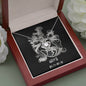 Aries Zodiac 03.21 - 04.19 Unbreakable Bond Love Knot Pendant Cable Chain Necklace with Luxury Mahogany Box w/LED