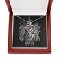 Scorpio Zodiac 10.23 - 11.21 Love and Care Swarovski Crystal Heart Stethoscope Cable Chain Necklace with Luxury Mahogany Box w/LED