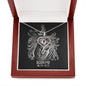 Scorpio Zodiac 10.23 - 11.21 Love and Care Swarovski Crystal Heart Stethoscope Cable Chain Necklace with Luxury Mahogany Box w/LED