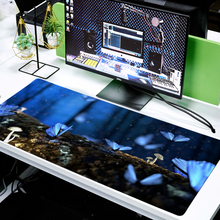 Load image into Gallery viewer, Magical Blue Butterfly Custom Rectangular Non-slip Mouse Pad 16" x 35"