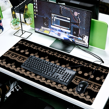 Load image into Gallery viewer, Black White Lace Custom Rectangular Non-slip Mouse Pad 16" x 35"