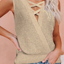 Load image into Gallery viewer, Reversable Waffle Knit Criss Cross Sleeveless Top