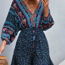 Load image into Gallery viewer, Exotic Bohemian Floral Short Dress