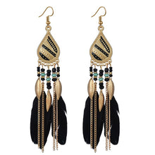 Load image into Gallery viewer, Black Feathers + Teardrop
