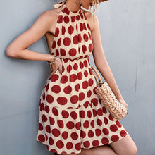 Load image into Gallery viewer, Retro Big Polka Dot Backless Short Dress