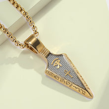 Load image into Gallery viewer, Titanium Steel Eye of Horus Anks Spearhead Pendant 23.6" Nacklace