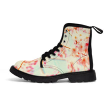 Load image into Gallery viewer, Women's Floral Print Canvas Boots, Sizes 6.5-11, Stylish Unique Boots, Cool Alternative Styles, Edgy Rock Style, Fashionable Boots