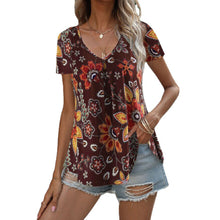 Load image into Gallery viewer, Fashionable Floral Short Sleeve Irregular Top 4 Designs to Choose From