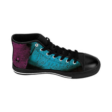 Load image into Gallery viewer, Women's Turquoise Raspberry High-top Sneakers, Sizes 6-12, Stylish Unique Shoes, Cool Alternative Styles, Edgy Rock Style Shoes, Fashionable Sneakers