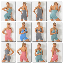 Load image into Gallery viewer, One Piece Spandex Tank Top Shorts Romper Jumpsuit