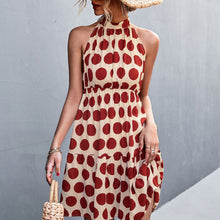 Load image into Gallery viewer, Retro Big Polka Dot Backless Short Dress