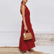 Load image into Gallery viewer, High Waist Halter Neck Sleeveless Long Dress