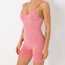 Load image into Gallery viewer, One Piece Spandex Tank Top Shorts Romper Jumpsuit